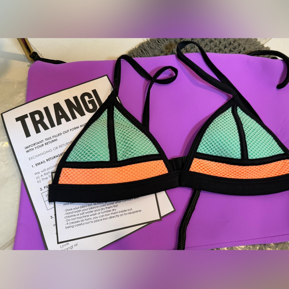 Triangl Swimwear with Black and Coral Accents